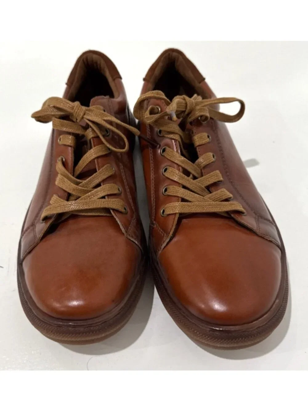 Azkbird Leather Oxford Shoes Brown Textured Detail Rubber Grip Soles Mens 9.5